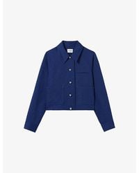 Claudie Pierlot - Cropped Straight Linen-Blend Jacket - Lyst