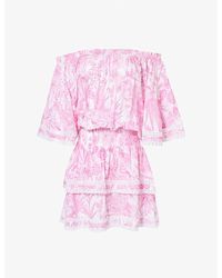 Melissa Odabash - Micha Floral-pattern Woven Mini Dress - Lyst