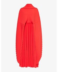 Balenciaga - Draped Pleated Woven Maxi Dress - Lyst