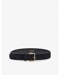 Sandro - Metal-Buckle Suede Belt - Lyst