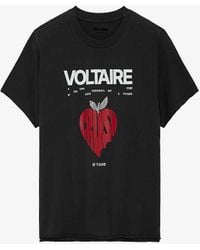 Zadig & Voltaire - Tommer Graphic-print Short-sleeve Cotton T-shirt - Lyst