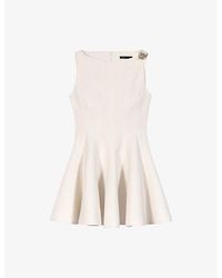 Maje - Flared Hardware-Embellished Tweed Mini Dress - Lyst