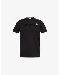 Moncler - Logo-embroidered Short-sleeve Cotton-jersey T-shirt - Lyst