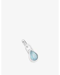 Astrid & Miyu - March Rhodium-Plated Sterling- And Aquamarine Birthstone Charm - Lyst