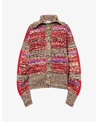 Dries Van Noten - Teda Wide-Collar Wool Knit Cardigan - Lyst