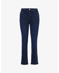 FRAME - Le High Straight Slim-fit Straight-leg High-rise Stretch-cotton Blend-denim Jeans - Lyst