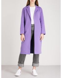 Sandro Longline Wool Coat - Purple