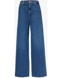 7 For All Mankind - Scout Wide-leg High-rise Stretch-denim Jeans - Lyst