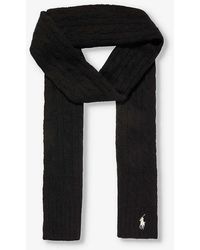 Polo Ralph Lauren - Logo-embroidered Wool And Cashmere-blend Scarf - Lyst