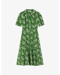 LK Bennett - Sophie Wildflower-Print Silk-Blend Midi Dress - Lyst