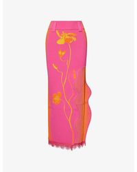 Ph5 - Lili Floral Stretch-Knit Midi Skirt - Lyst