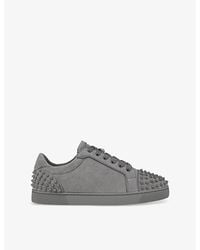 Christian Louboutin - Seavaste 2 Orlato Studded Suede Low-Top Trainers - Lyst