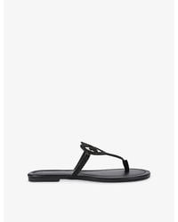 Kurt Geiger - Leather Heart T-Bar Leather Sandals - Lyst