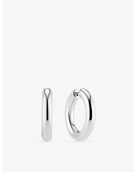 Sif Jakobs - Carrara Pianura Rhodium-Plated Hoop Earrings - Lyst