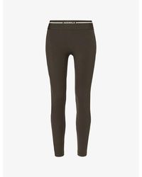ADANOLA - Ultimate Branded-waistband High-rise Stretch-woven leggings X - Lyst