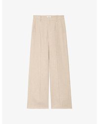 Zadig & Voltaire - Panol Wide-Leg Striped Cotton And Linen-Blend Trousers - Lyst