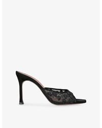 AMINA MUADDI - Alexa 95 Embellished Mesh Mules - Lyst