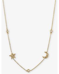 Roxanne First - Star And Moon 14ct Yellow-gold And 0.18ct Diamond Charm Necklace - Lyst