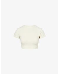Gracejacob - Round-Neck Short-Sleeves Jersey Cropped Top - Lyst
