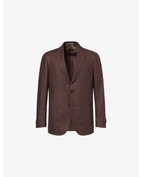 Corneliani - Herringbone Single-Breasted Wool And Cashmere-Blend Jacket - Lyst