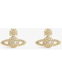 Vivienne Westwood - Bas Relief Brass And Cubic Zirconia Earrings - Lyst