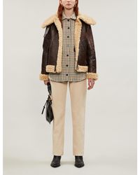 Sandro Aviator Sheepskin Jacket - Multicolour