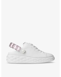 Jimmy Choo - Diamond Maxi Leather Slingback Sneakers - Lyst