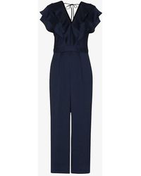 Whistles - Adeline Ruffle Recycled Polyester Jumpsuit - Lyst