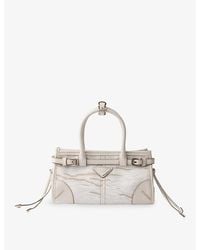 Prada - Bonnie Small Printed Linen And Leather Shoulder Bag - Lyst