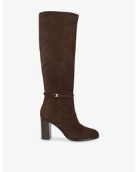 Dune - Starlling Suede Heeled Knee-High Boots - Lyst