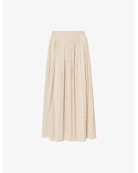 Weekend by Maxmara - Cral Pleated Cotton-Blend Midi Skirt - Lyst