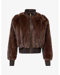Zimmermann - Valiant Funnel-Neck Faux-Fur Jacket - Lyst