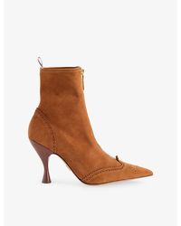 Thom Browne - Wingtip Suede Heeled Ankle Boots - Lyst