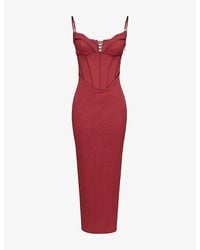 House Of Cb - Romy Mesh Bodycon Stretch-Woven Maxi Dress - Lyst
