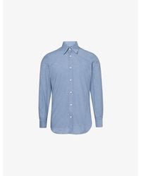 dunhill - Chambray Long-Sleeve Cotton Shirt - Lyst