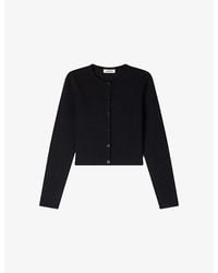 Sandro - Round-Neck Cropped Knitted Cardigan - Lyst