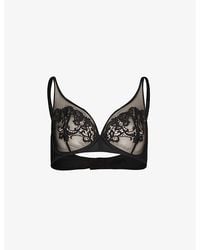 Simone Perele - Saga Stretch-Tulle Underwired Half-Cup Bra - Lyst