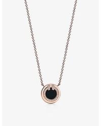 Tiffany & Co. - Tiffany T Two Circle 18ct Rose-gold, Diamond And Black Onyx Pendant Necklace - Lyst