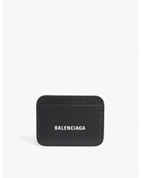Balenciaga - Logo-print Leather Card Holder - Lyst