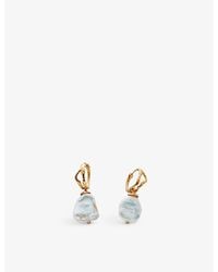 Monica Vinader - Keshi 18Ct-Plated Sterling Vermeil And Freshwater Pearl Hoop Earrings - Lyst