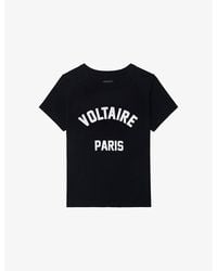 Zadig & Voltaire - Alys Brand-Appliqué Cotton-Jersey T-Shirt - Lyst