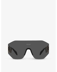 Versace - Ve2258 Branded-arm Irregular-frame Metal Sunglasses - Lyst