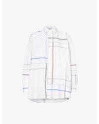 Bottega Veneta - Checked Dropped-shoulder Relaxed-fit Cotton Shirt - Lyst
