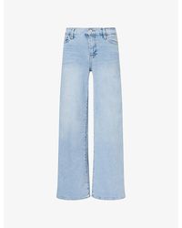 FRAME - Le Slim Palazzo Five-Pockets Wide-Leg High-Rise Stretch-Denim Blend Jeans - Lyst