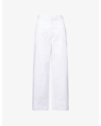 TOTEME - Twisted Seam Mid-Rise Cotton Trousers - Lyst