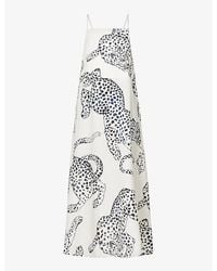 Desmond & Dempsey - Graphic-print Square-neck Cotton Nightdres - Lyst
