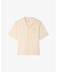 Sandro - Floral-Embroidered Relaxed-Fit Crochet Shirt - Lyst