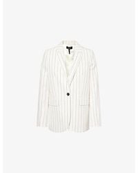 ME+EM - Multi-Stripe Notch-Lapel Cotton Blazer - Lyst