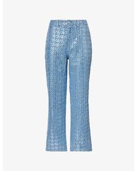 Amy Lynn - Bambi Sequin-embellished Straight-leg Mid-rise Jeans - Lyst