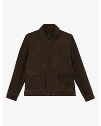 Reiss - Granual Side-Pocket Suede Jacket - Lyst
